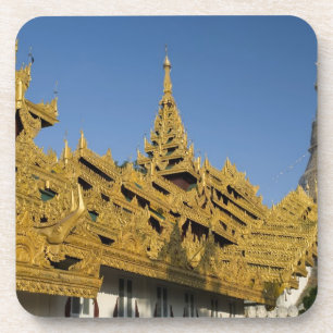 Porta-copo Ásia, Mianmar, Yangon. Stupa dourada de Shwedagon