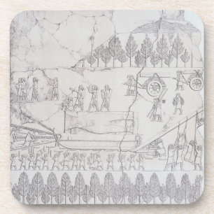 Porta-copo Assyrians que movem uma Bull voada em um pequeno