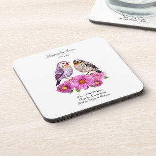 Porta-copo Aster Flower de setembro com Presente de Nasciment