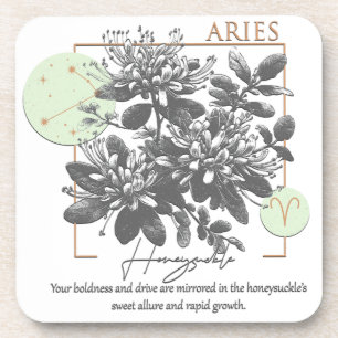 Porta-copo Astrologia/Aries Símbolo Zodiac Flor Honeysuckle