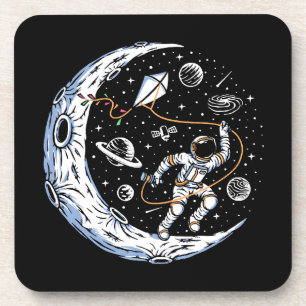 Porta-copo Astronauta Voando uma Pipa na Lua