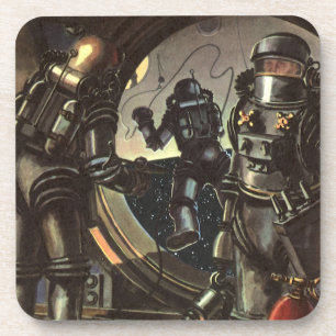 Porta-copo Astronautas da Ficção Científica Vintage em uma Ca