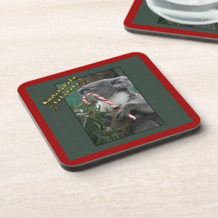 Porta-copo Aussie Christmas Koala com Candy Cane