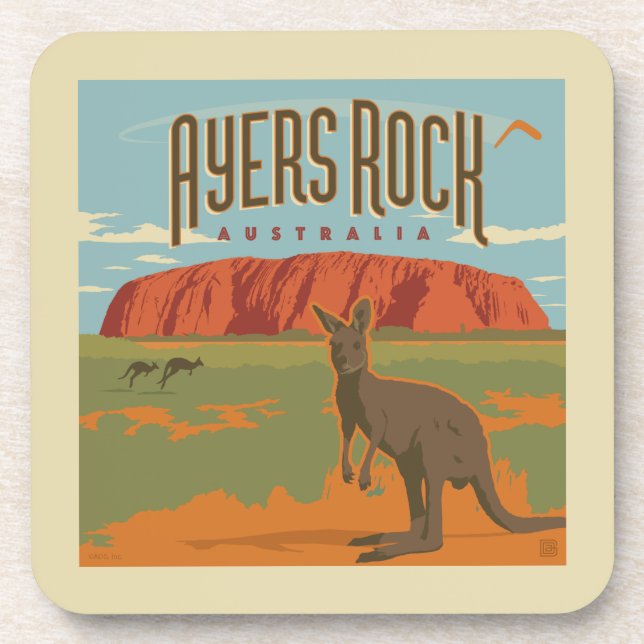 Porta-copo Austrália | Ayers Rock Kangaroos (Frente)