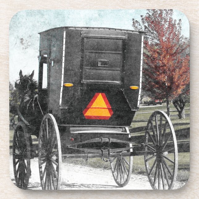 Porta-copo Autumn Amish Buggy (Frente)