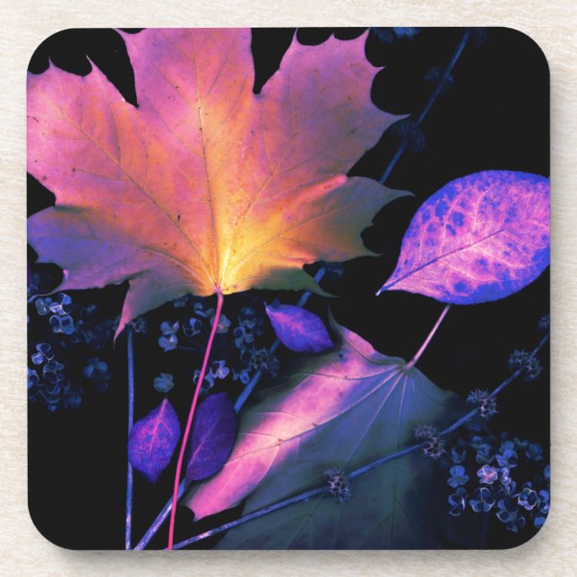 Porta-copo Autumn Leaves em Neon (Frente)