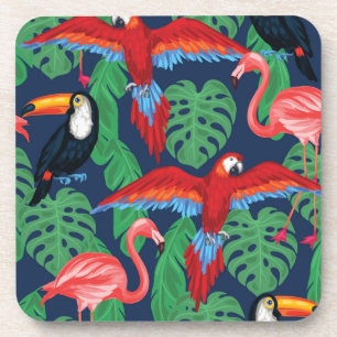 Porta-copo Aves Tropicais Em Cores Brilhantes