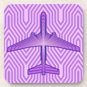 Porta-copo Avião do art deco, roxo violeta e lavanda