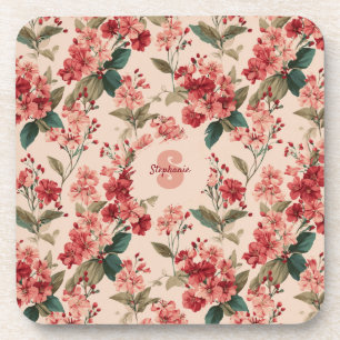 Porta-copo Azalea - Padrão Floral Vintage Pink - Clássico