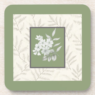Porta-copo Azeite de tendência com flores brancas