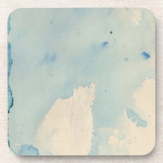 Porta-copo Azul-aquarela em papel de vinheta (Frente)