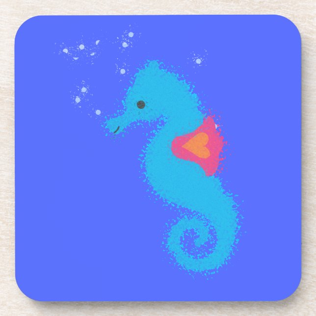 Porta-copo Azul-Cartoon Seacavalo (Frente)