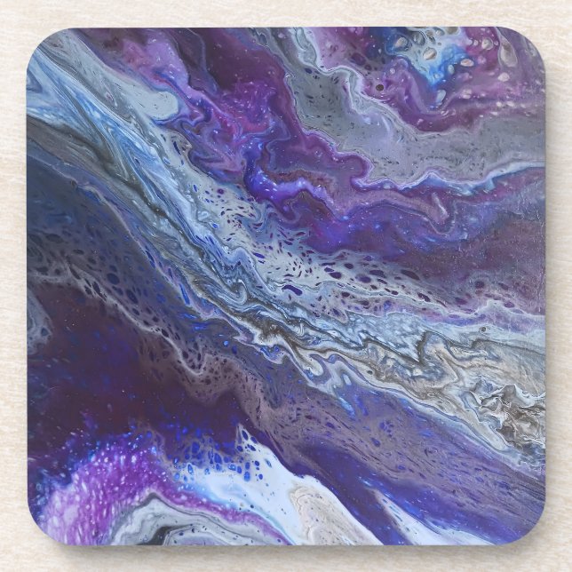 Porta-copo Azul Celestial e Abstrato Roxo (Frente)