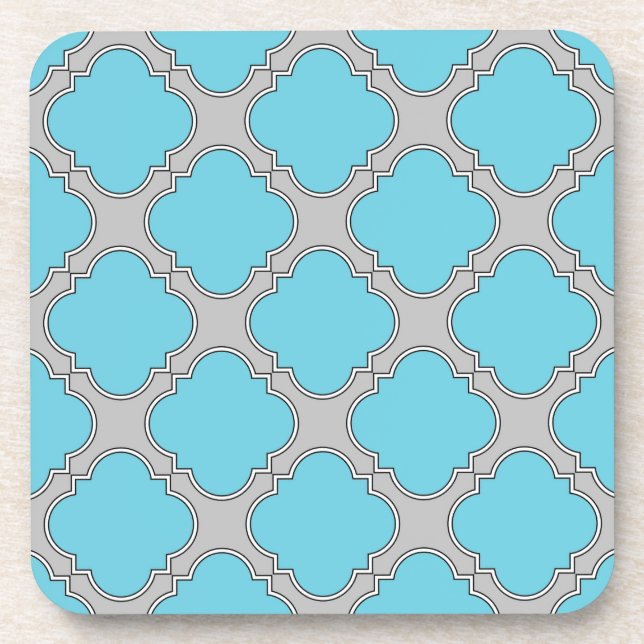 Porta-copo Azul e cinza de Quatrefoil (Frente)