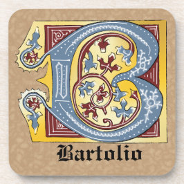 Porta-copo Azul Medieval e Vermelho Ivy Iluminado - Letra B