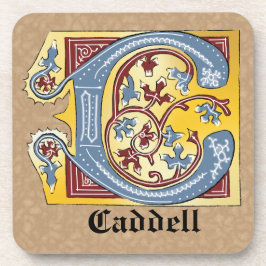 Porta-copo Azul Medieval e Vermelho Ivy Iluminado - Letra C