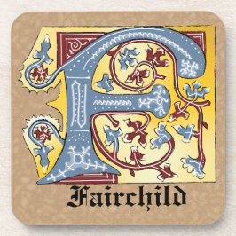 Porta-copo Azul Medieval e Vermelho Ivy Iluminados - Letra F