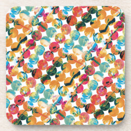 Porta-copo Azul Verde Laranja Grunge Círculo Abstrato Moderno