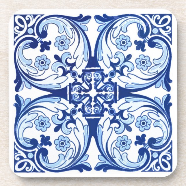 Porta-copo Azulejo azul português (Frente)