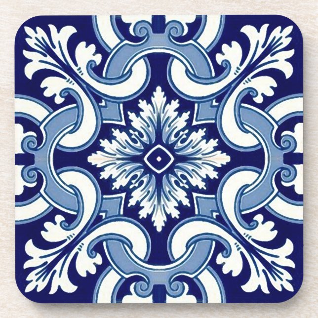 Porta-copo Azulejo azul português (Frente)