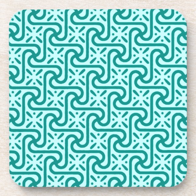 Porta-copo Azulejo egípcio, turquesa e aqua (Frente)