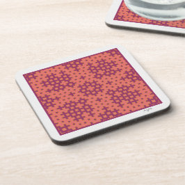 Porta-copo azulejo geométrico de salmão e fuchsia Hitomezashi