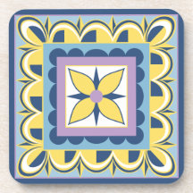 Azulejo Mexicano Talavera Amarelo e Azul