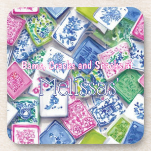Porta-copo Azulejos Chic Bams Rachaduras Lanches Mahjong Pers