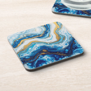 Porta-copo Azulejos Decorativos de Arte Líquida Elegante - Az
