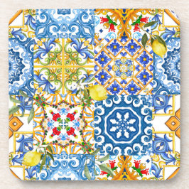Porta-copo Azulejos mediterrânicos, majolica, estilo Sicilian