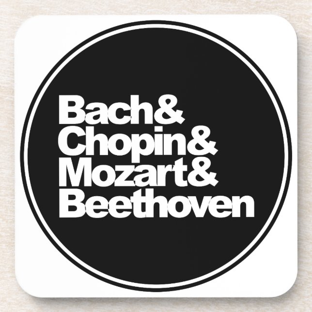 Porta-copo Bach, Chopin e Mozart e Beethoven (Frente)