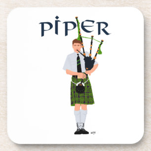 Porta-copo Bagpiper - Kilt Verde