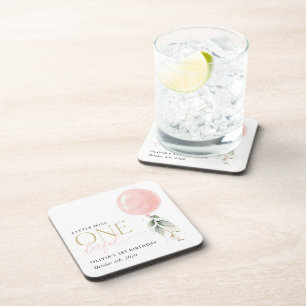 Porta-copo Balão Rosa, Eucalyptus, Greenery, Primeiro Anivers