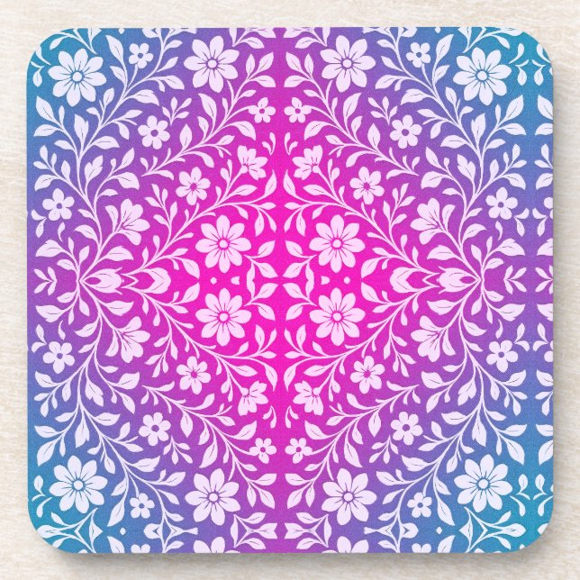 Porta-copo Balcão de plástico duro floral Boho (Frente)