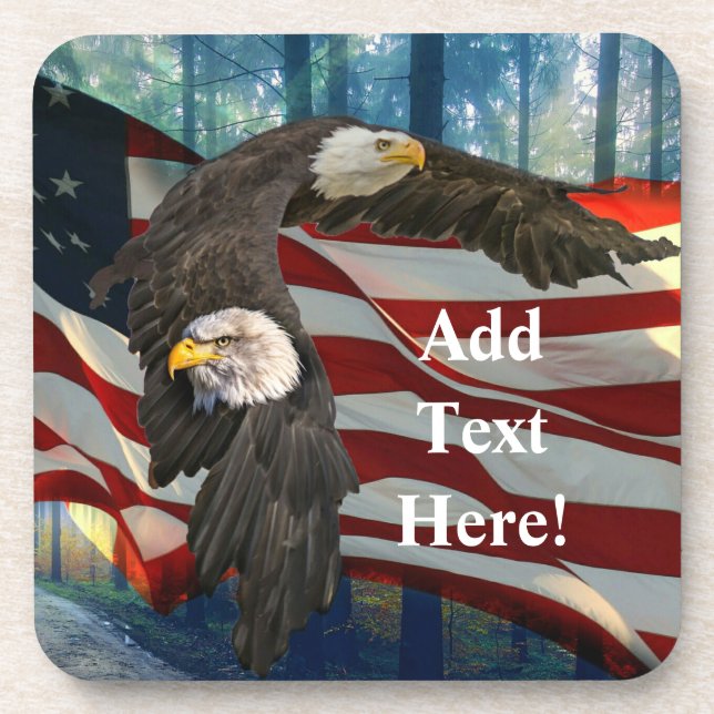 Porta-copo Bald Eagle American Flag (Frente)