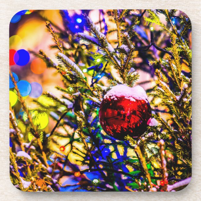 Porta-copo Ball Red de Natal (Frente)