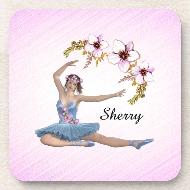 Porta-copo Ballerina a rosa azul pessoal (Frente)
