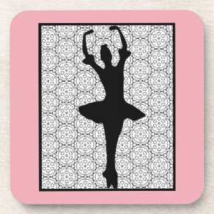 Porta-copo Ballerina Silhouette em um padrão de Heart Mandal