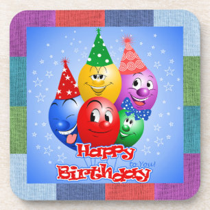 Porta-copo Balões de aniversário alegres