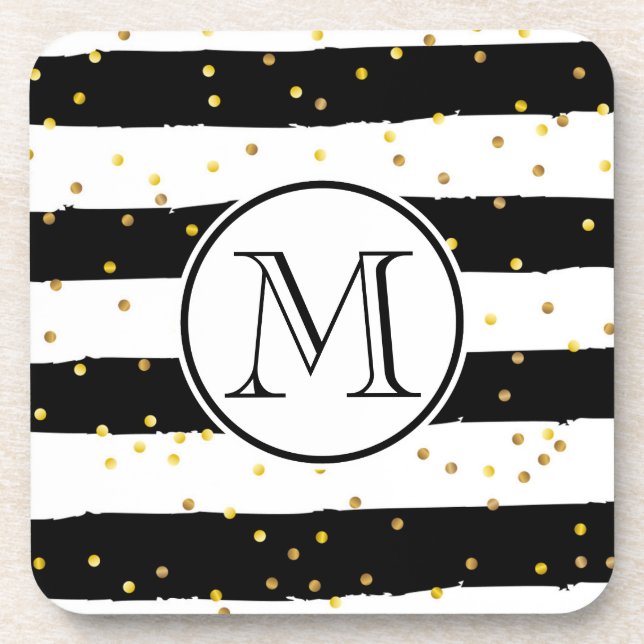 Porta-copo Bandas brancas e pretas (Frente)