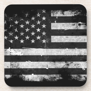 Porta-copo Bandeira Americana do Grunge Negro e Branco