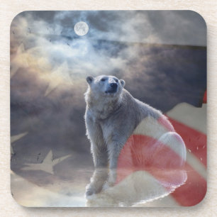 Porta-copo Bandeira Americana do Urso Polar do Alasca