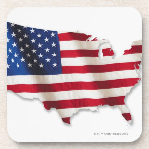 Porta-copo Bandeira americana na forma dos Estados Unidos