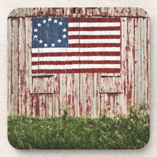 Porta-copo Bandeira americana pintada no celeiro