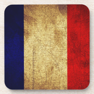 Porta-copo Bandeira da França em Grunge