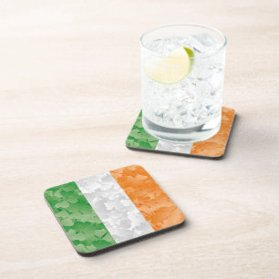 Porta-copo Bandeira da Irlanda com um padrão de pântanos