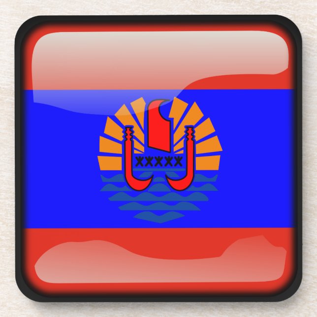 Porta-copo Bandeira da Polinésia Francesa (Frente)
