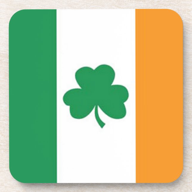 Porta-copo Bandeira irlandesa com trevo (Frente)