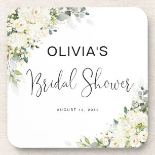Porta-copo Bandeja de Cera para Chás de Noiva com Floral Bran