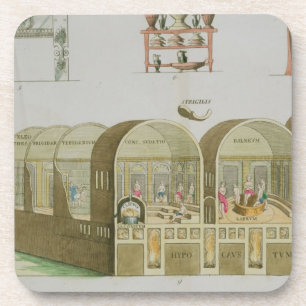 Porta-copo Banhos romanos, placa 'da história da nação